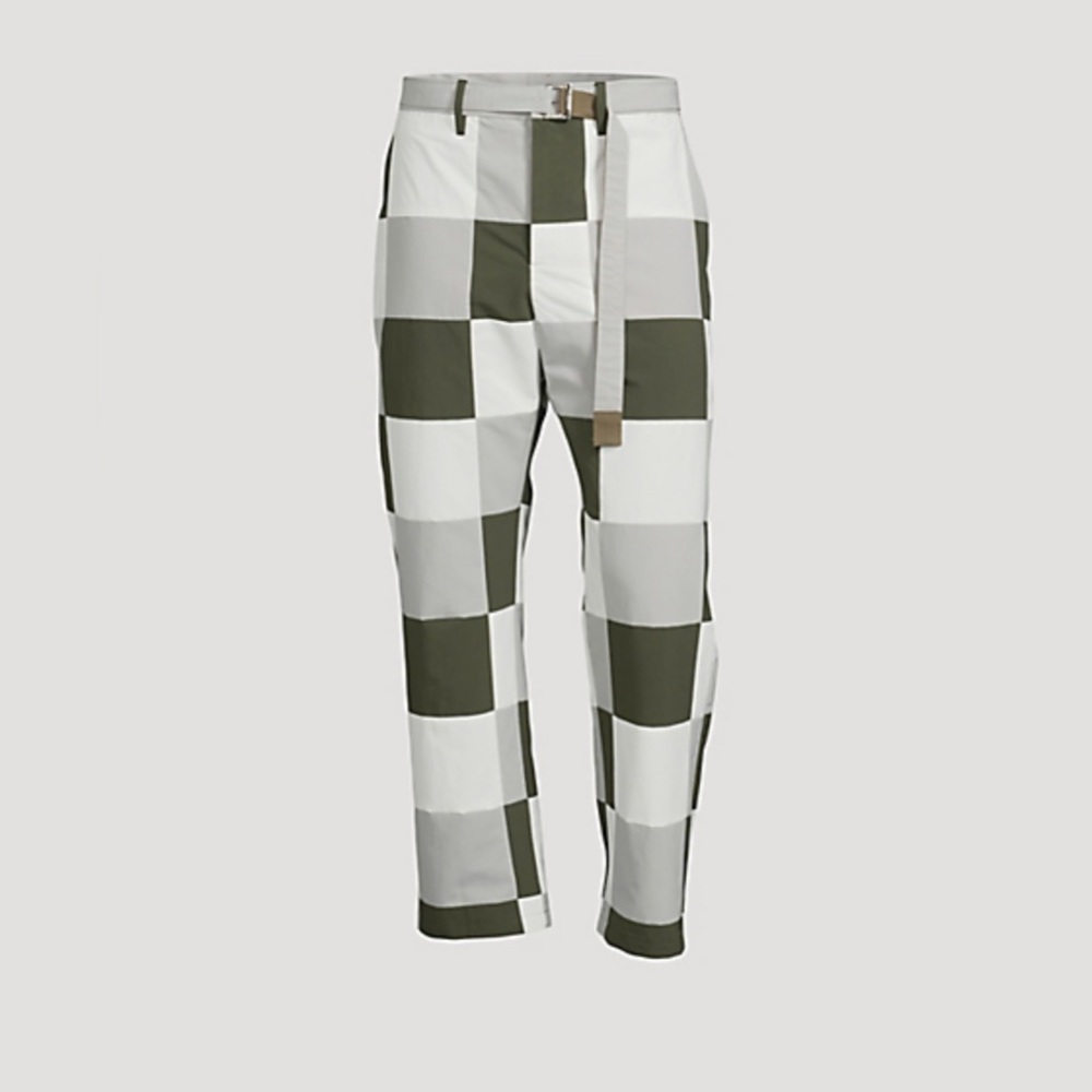 Sacai Belted Patchwork Pants